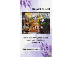 Motif Bunda Maria Kaca Patri Grafir Inlay Gereja - Bangka Tengah