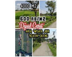 Jual Tanah Area Wisata Air 4000m2 Ponggok 600rbm2 - Klaten 
