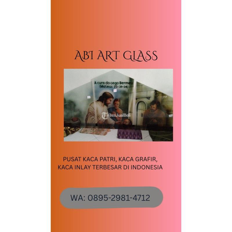 Motif Yesus Kaca Patri Grafir Inlay Gereja - Bintan