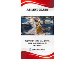 Motif Malaikat Kaca Patri Grafir Inlay Gereja - Bangka Barat