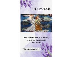 Motif Malaikat Kaca Patri Grafir Inlay Gereja - Bangka Selatan