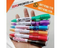 Souvenir Natal Multifungsi Harga Grosir Pulpen Senter LED Custom Nama Logo - Tangerang 