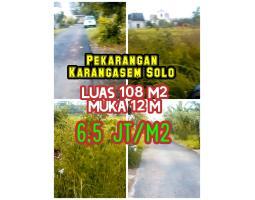 Dijual Tanah Pekarangan 108m2 Dekat Kampus ATMI Solo 6,5 Juta per m2 - Solo 
