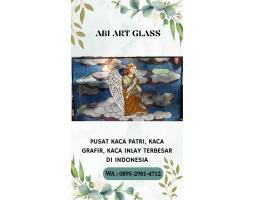 Motif Malaikat Kaca Patri Grafir Inlay Gereja - Bangka Tengah