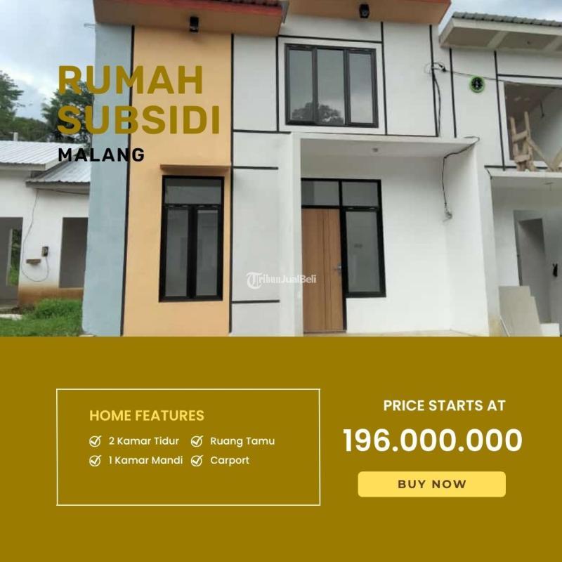 Dijual Rumah Subsidi Nyaman Dengan Desain Minimalis Modern - Malang