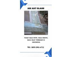 Motif Salib Kaca Patri Grafir Inlay Gereja - Bangka