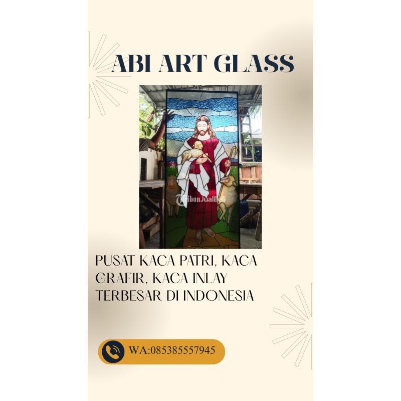 Motif Yesus Kaca Patri Grafir Inlay Gereja - Tanjung Pinang