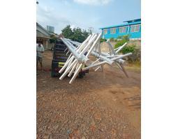 Tiang Listrik Tipe Double Arm  Double Crossarm Finishing Cat Silver Anti Karat  - Bekasi Kota