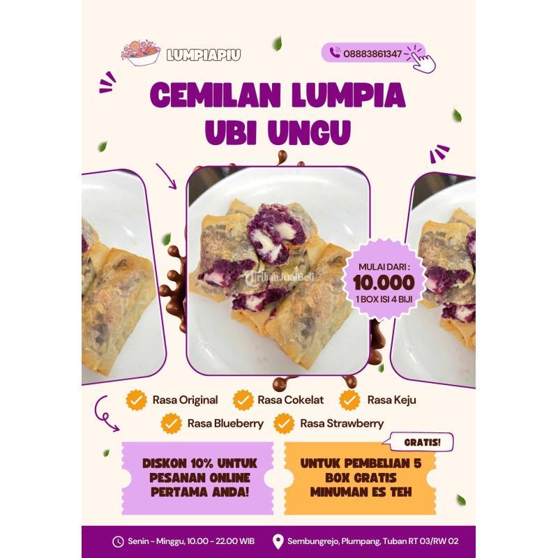 Lumpia Ubi Ungu Original, Cokelat, Keju Plumpang - Tuban
