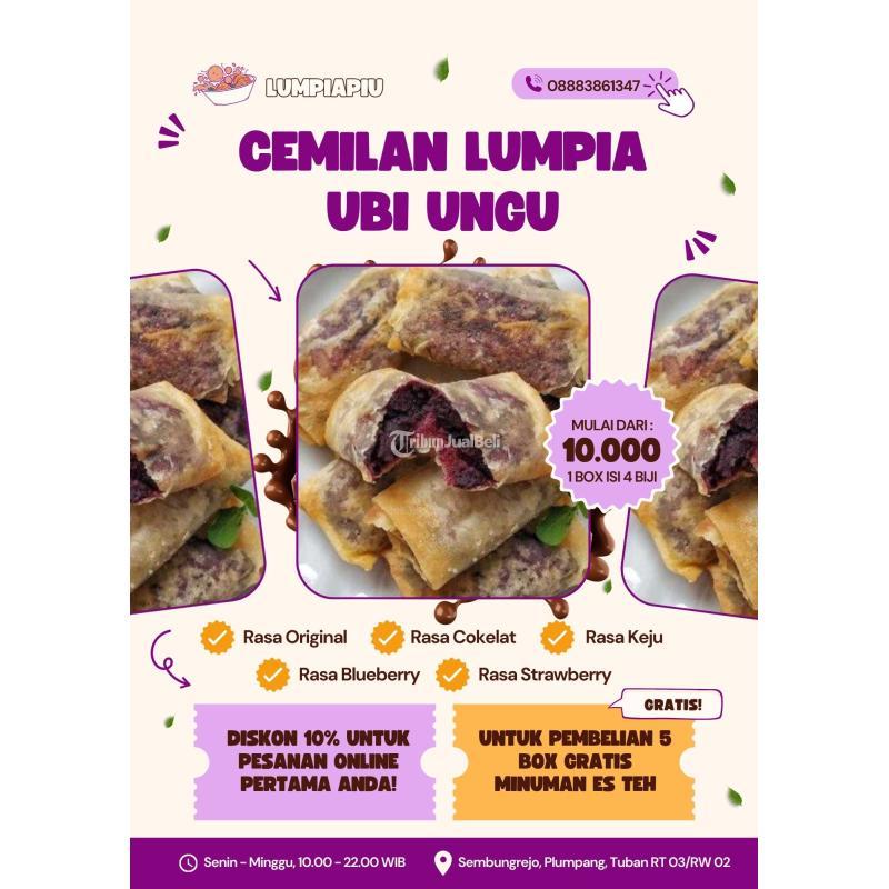 Lumpia Ubi Ungu Original, Cokelat, Keju Plumpang - Tuban