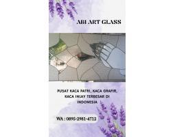 Motif Salib Kaca Patri Grafir Inlay Gereja - Bangka Selatan