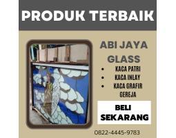 Motif Bunda Maria Kaca Patri Grafir Inlay Gereja - Kepulauan Anambas