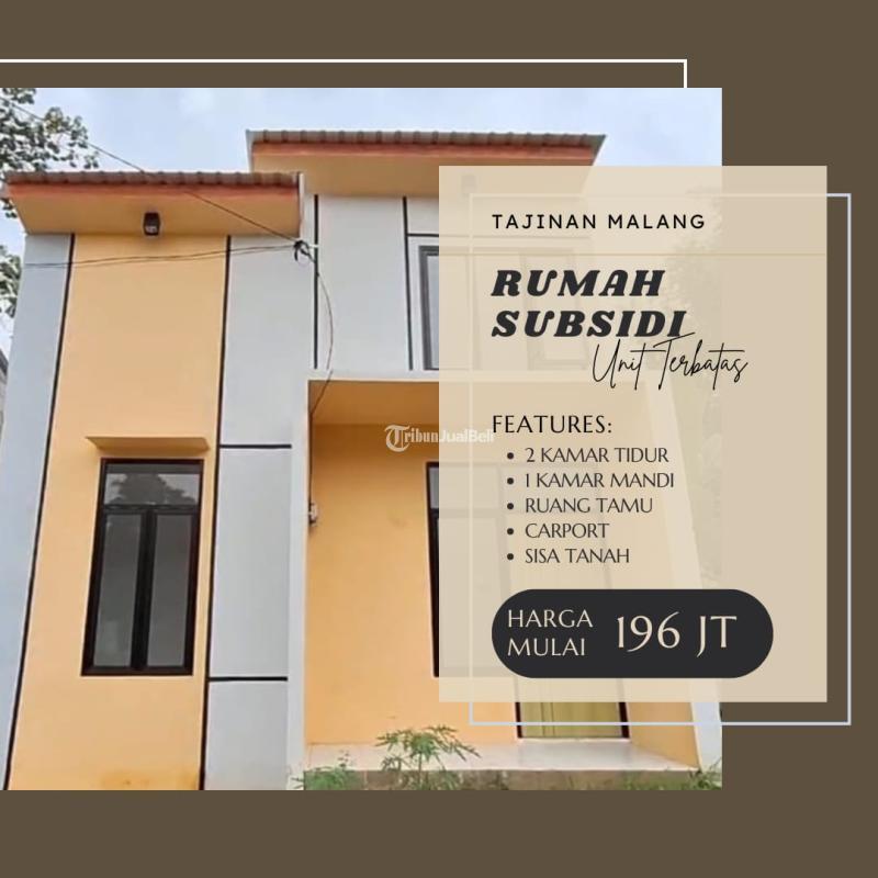 Dijual Rumah Subsidi Siap Huni 2KT 1KM Lokasi Tajinan - Malang
