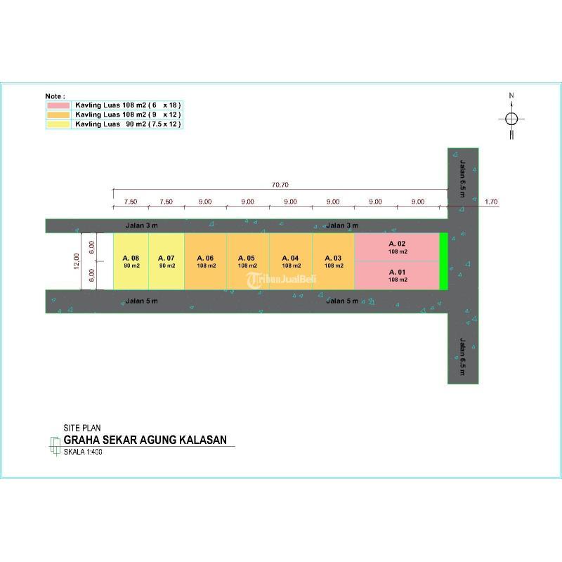 Dijual Tanah Kavling, Luas 90m2, Shm, Siap Bangun, Dijamin Murah Di Kalasan, Sleman - Yogyakarta