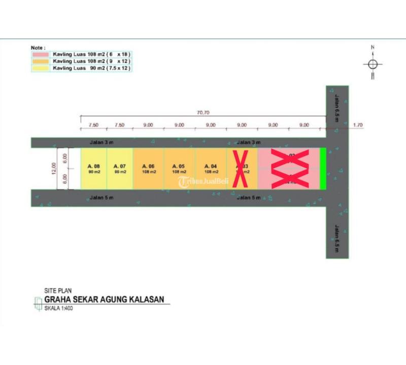 Dijual Tanah Kavling, Luas 90m2, Shm, Siap Bangun, Dijamin Murah Di Kalasan, Sleman - Yogyakarta