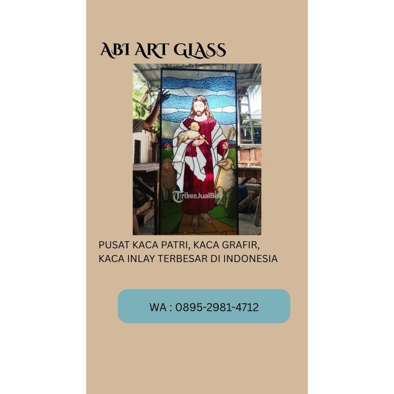 Motif Malaikat Kaca Patri Grafir Inlay Gereja - Bintan