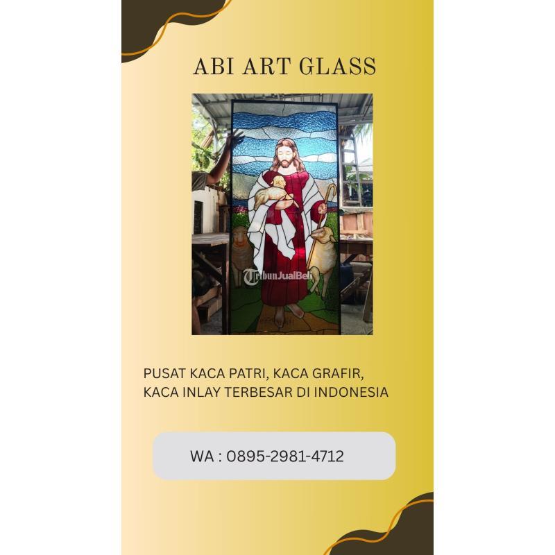 Motif Malaikat Kaca Patri Grafir Inlay Gereja - Bintan