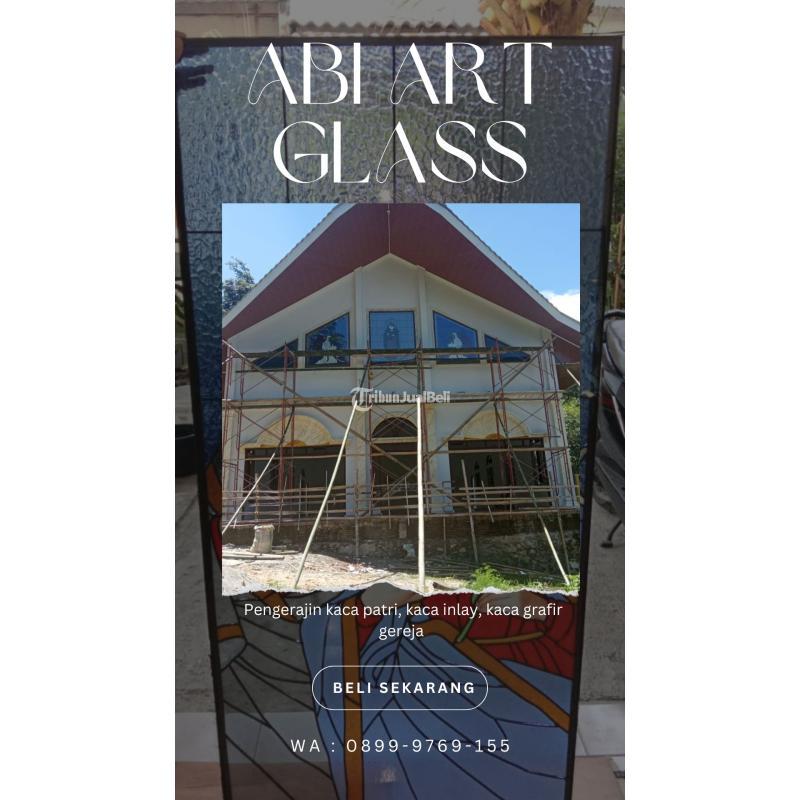 Motif Malaikat Kaca Patri Grafir Inlay Gereja - Karimun