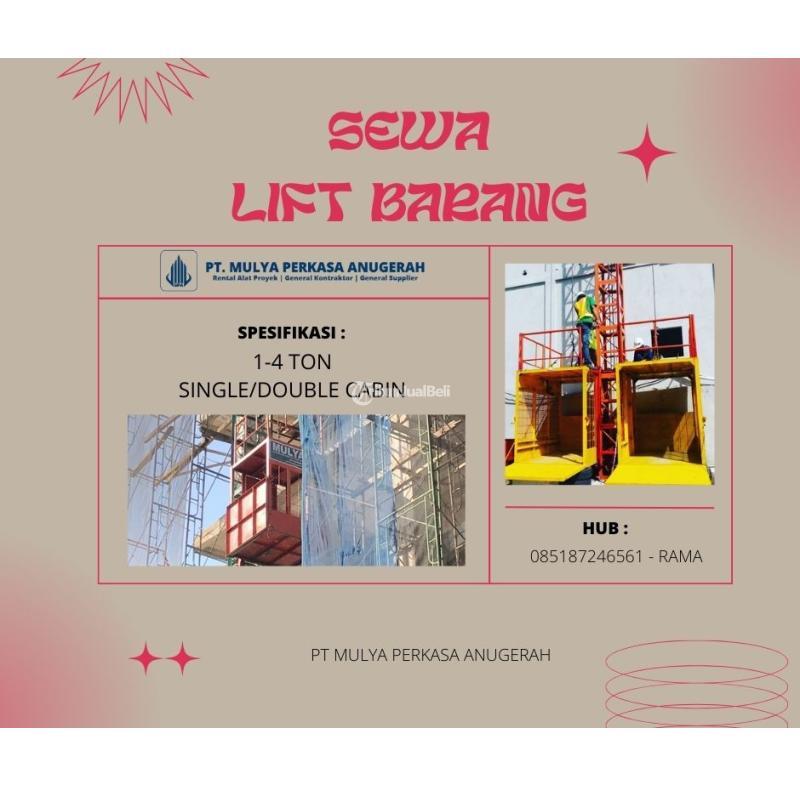 Sewa Lift Barang Lift Material 1 Sampai 4 Ton - Bengkalis 