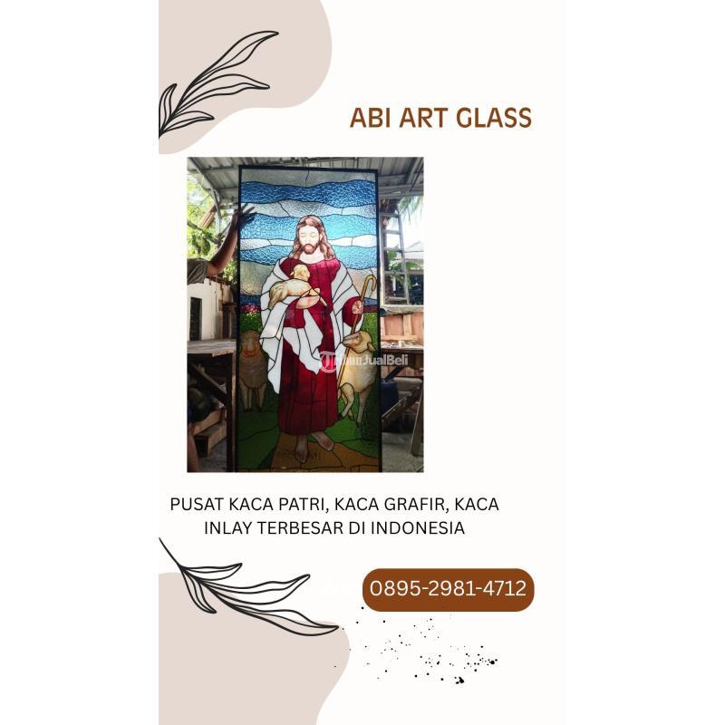 Motif Malaikat Kaca Patri Grafir Inlay Gereja - Lingga