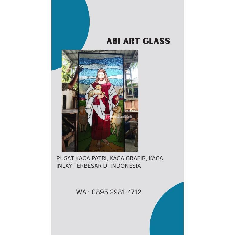 Motif Malaikat Kaca Patri Grafir Inlay Gereja - Lingga