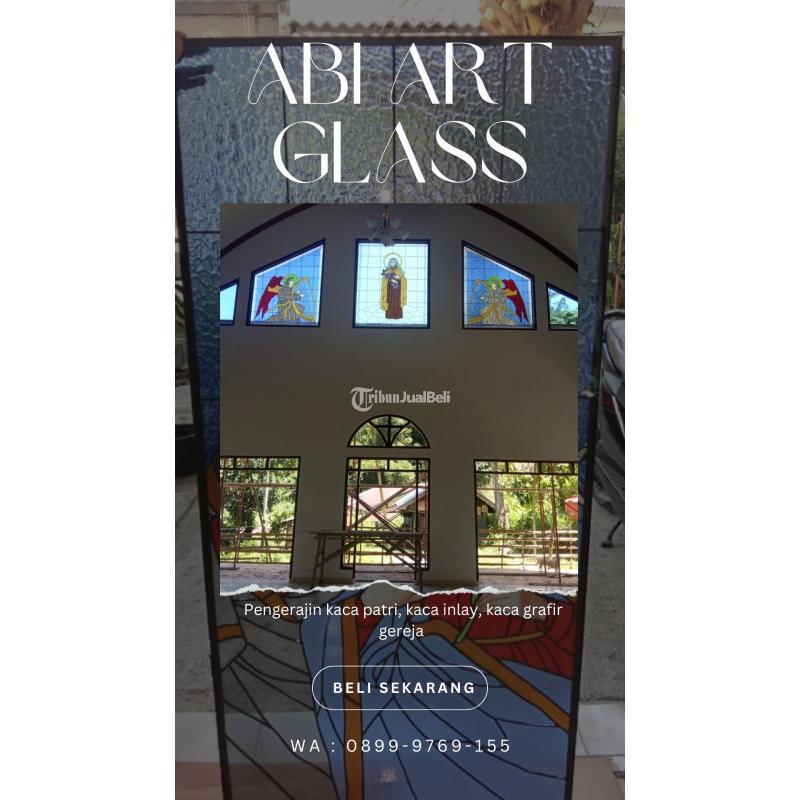 Motif Malaikat Kaca Patri Grafir Inlay Gereja - Natuna