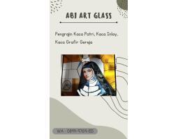Motif Salib Kaca Patri Grafir Inlay Gereja - Karimun