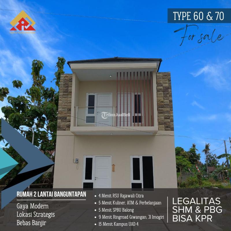 Dijual Rumah 2 Lantai, Tipe 60, 3KT, 2KM, SHM, dalam Cluster, Siap Bangun, KPR, di Banguntapan, Dekat Giwangan, Kotagede, Bantul - Yogyakarta