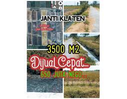 Dijual Tanah, Luas 3500m2, SHM, Dekat Jalan Utama Janti, Akses Jalan Cor Lebar, Janti - Klaten