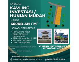 Dijual Tanah Investasi di Karangmojo Bisa untuk Kavlingan Dekat RSI Gunungkidul, UNY Semanu - Gunung Kidul