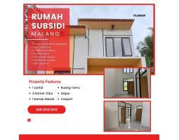 Dijual Rumah Subsidi Tipe 30 2KT 1KM Legalitas SHGB - Malang 