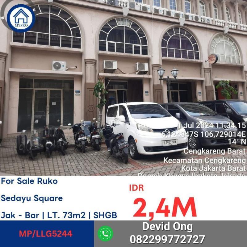 Dijual Ruko, Luas 232m2, Jalan Lingkar Luar Barat, Komplek Sedayu Square, Cengkareng - Jakarta Barat