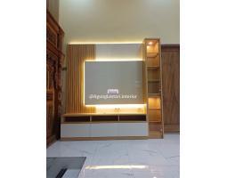 Jasa Backdrop TV Surabaya Meja Background TV HPL Murah Meja TV Gantung Kabinet - Surabaya