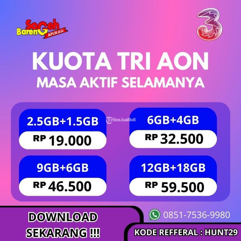 Paket Data Tri Masa Aktif Unlimited, Harga Murah - Surabaya