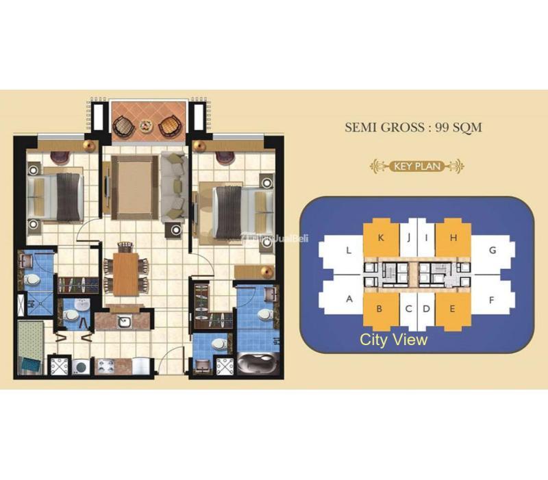 Dijual Apartemen Taman Anggrek Residences 2 Bedroom Middle Floor Pool View - Jakarta Barat