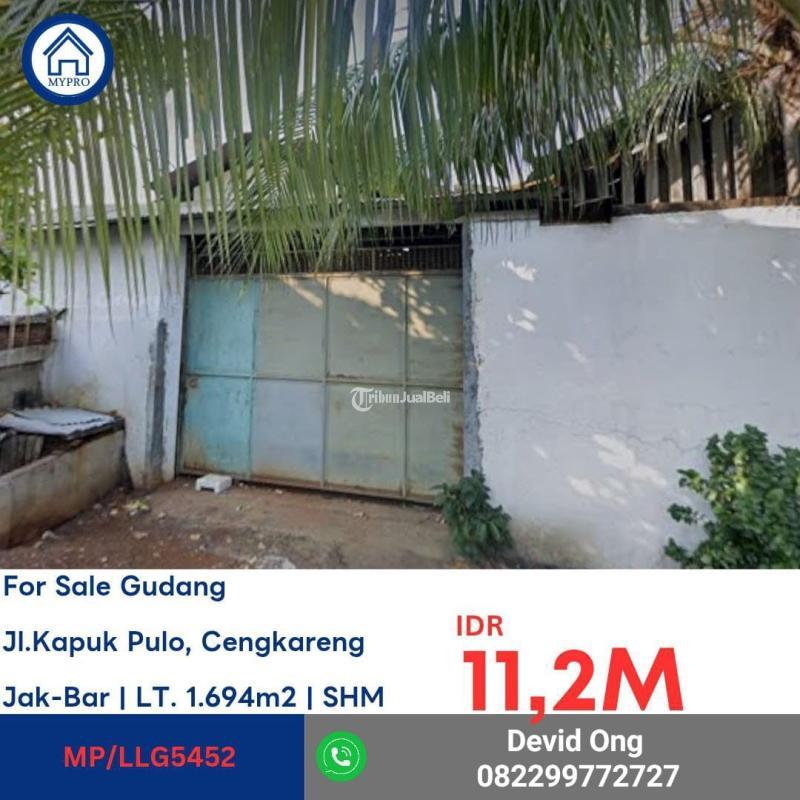 Dijual Gudang, Luas 1.694m2, SHM, Sistem Lelang, di Kapuk Pulo - Jakarta Barat