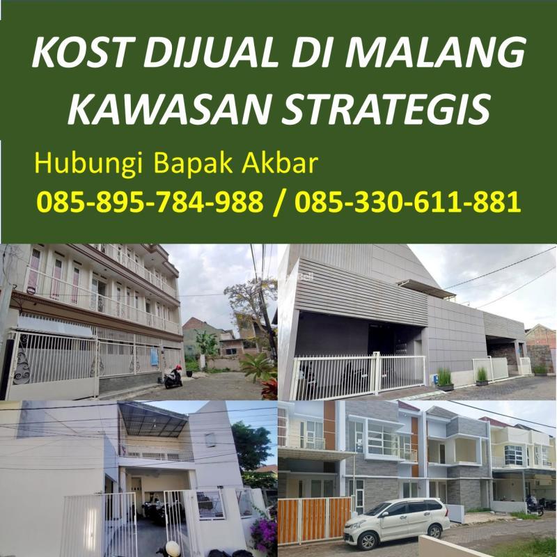 Dijual Rumah Kost, 10 Kamar, 1 Menit dari ke Binus Araya - Malang 