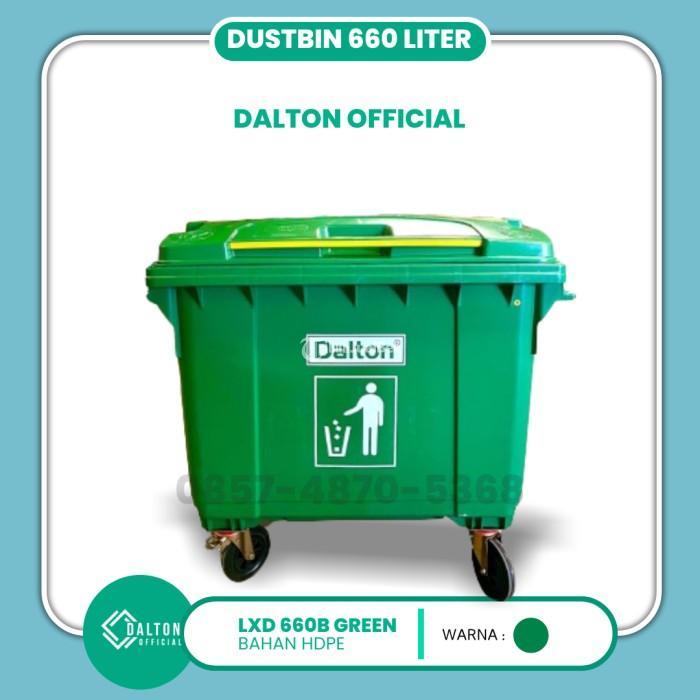 Tempat Sampah Jumbo 660 Liter Bahan Hdpe Merk Dalton Lengkap Beroda - Surabaya