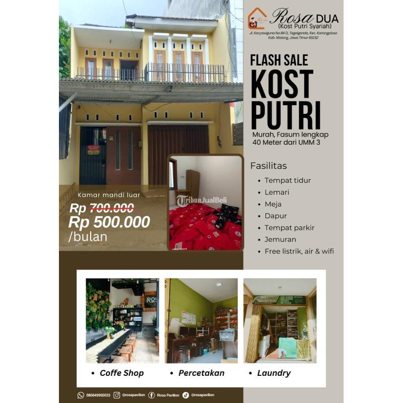 Disewakan Kost Dengan Fasilitas Lengkap - Malang