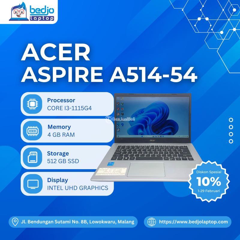 Jual Laptop Acer Aspire A514-54, Core I3-1115G4, RAM 4GB, SSD 512GB - Malang