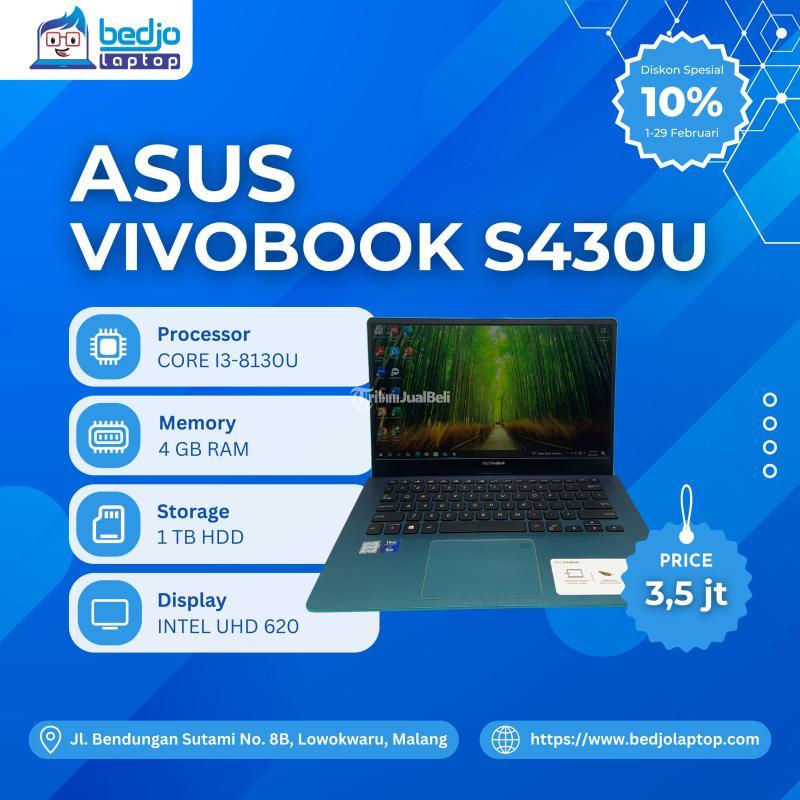 Dijual Laptop ASUS Vivobook S430U, CORE I3-8130U, INTEL UHD 620, RAM 4GB, HDD 1TB - Malang