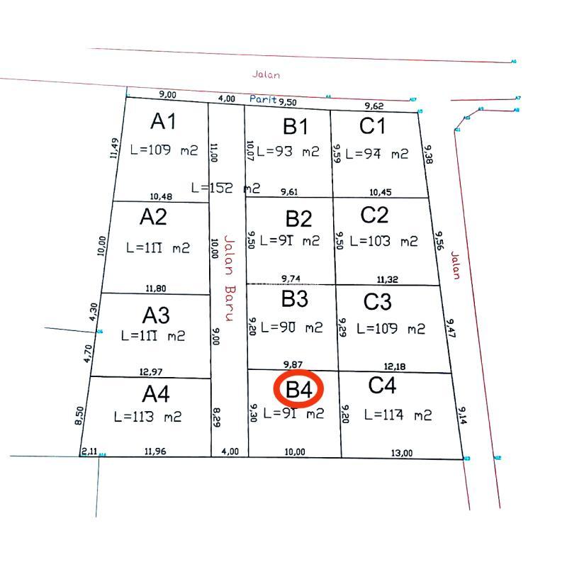 Jual Tanah Kavling Luas 91 m2 Murah Dekat Pasar Bendungan Wates - Kulon Progo
