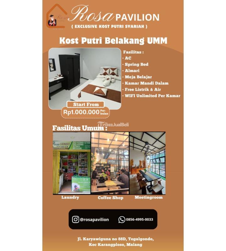 Disewakan Kost Putri Syariah Strategis Dan Nyaman Belakang Kampus UMM 3 - Malang 