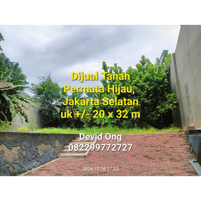 Dijual Tanah, Luas 637m2, SHM, Hadap Timur, dekat Pusat Perkantoran CBD Jakarta, Lokasi strategis, Permata Hijau - Jakarta Selatan