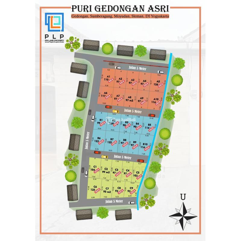 Dijual Tanah Kavling SHM Pekarangan Luas 95m2 SHM di Jalan Godean Km 14 - Sleman
