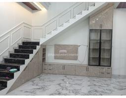 Lemari Bawah Tangga Marmer HPL Custom Estetik - Surabaya
