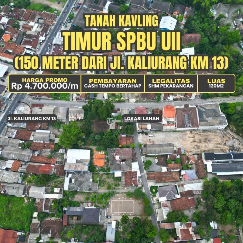 Jual Tanah Kavling Luas 120 m2 Cuma 150 Meter Jl. Kaliurang Km 13 Spbu Uii - Sleman