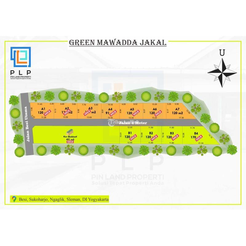 Jual Tanah Kavling Luas 120 m2 Cuma 150 Meter Jl. Kaliurang Km 13 Spbu Uii - Sleman