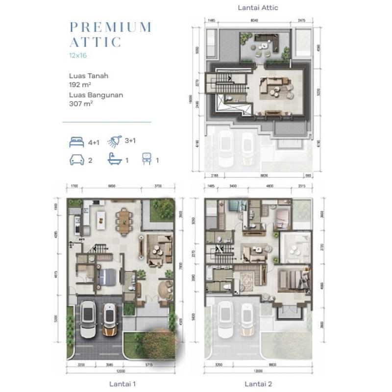 Dijual Rumah Hoek 4KT 4KM Attic Cluster Jasmia Summarecon Crown Gading - Bekasi