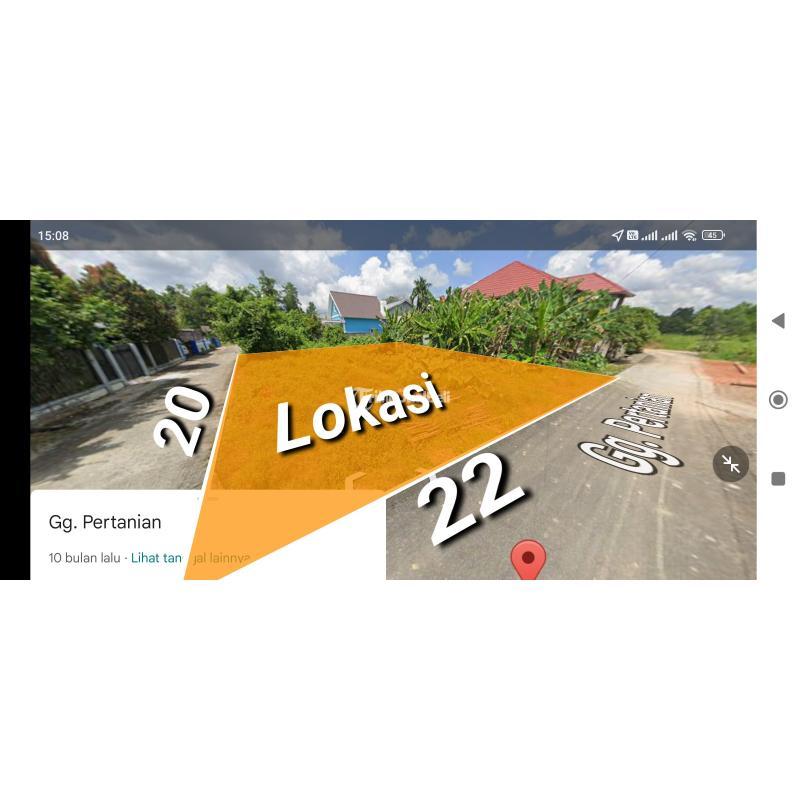 Dijual Tanah Siap Bangun Ukuran 20x22 Lokasi Jalan Reformasi Gg.Pertanian Posisi Hook - Pontianak